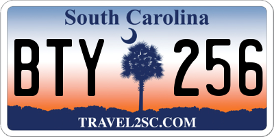 SC license plate BTY256