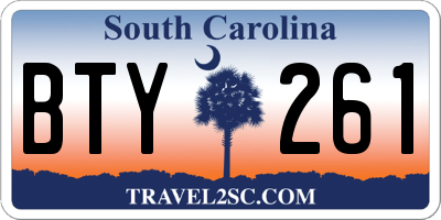 SC license plate BTY261