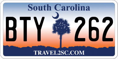 SC license plate BTY262