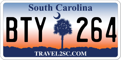 SC license plate BTY264