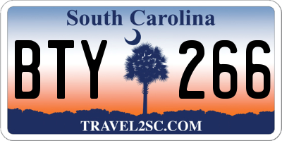 SC license plate BTY266