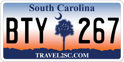 SC license plate BTY267