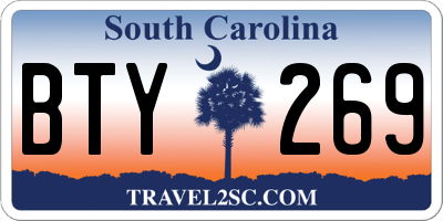 SC license plate BTY269