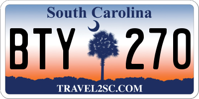 SC license plate BTY270