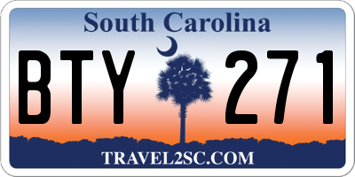 SC license plate BTY271