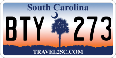 SC license plate BTY273