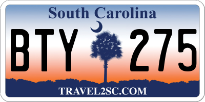 SC license plate BTY275
