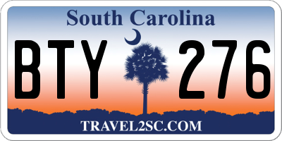 SC license plate BTY276