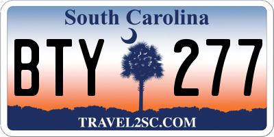 SC license plate BTY277
