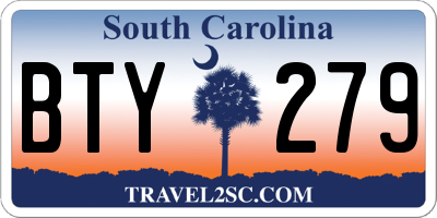 SC license plate BTY279