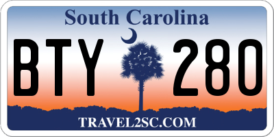 SC license plate BTY280