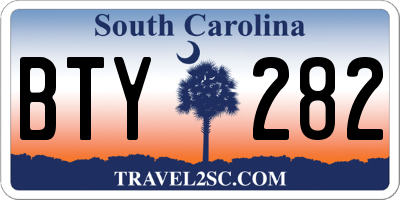 SC license plate BTY282