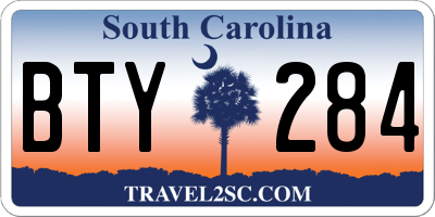 SC license plate BTY284