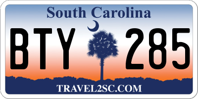 SC license plate BTY285