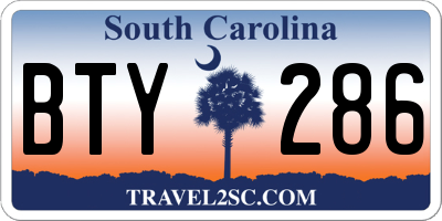 SC license plate BTY286