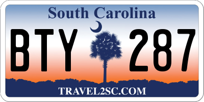 SC license plate BTY287