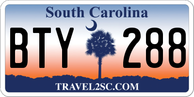 SC license plate BTY288
