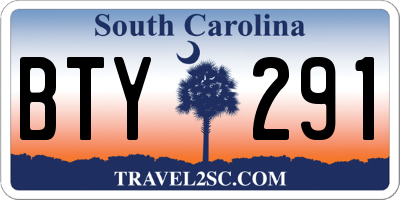 SC license plate BTY291