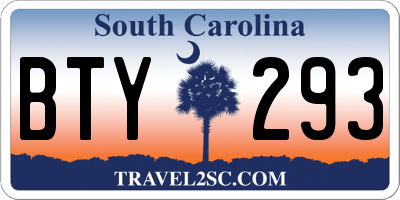 SC license plate BTY293
