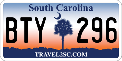 SC license plate BTY296