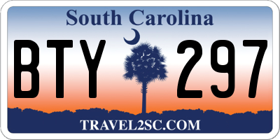 SC license plate BTY297