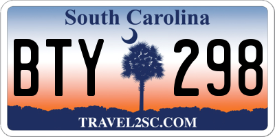 SC license plate BTY298