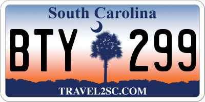 SC license plate BTY299