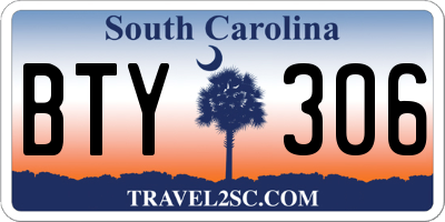 SC license plate BTY306