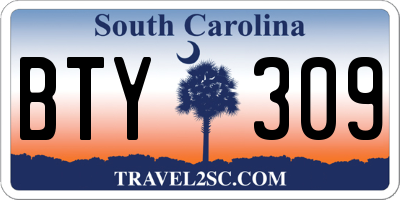 SC license plate BTY309