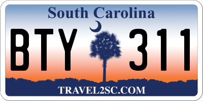 SC license plate BTY311