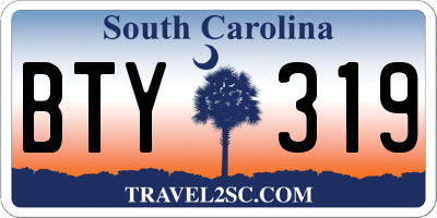 SC license plate BTY319