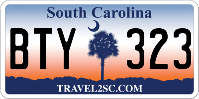 SC license plate BTY323