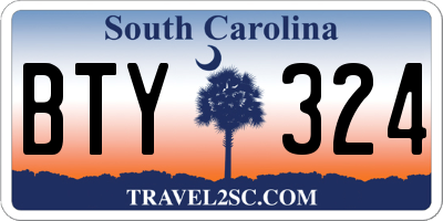 SC license plate BTY324