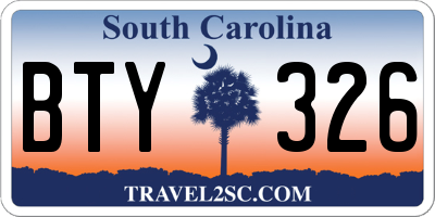 SC license plate BTY326
