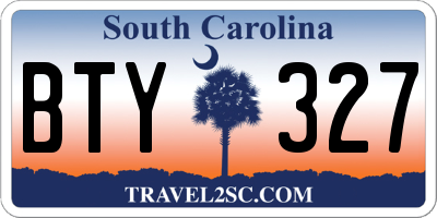 SC license plate BTY327