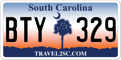 SC license plate BTY329