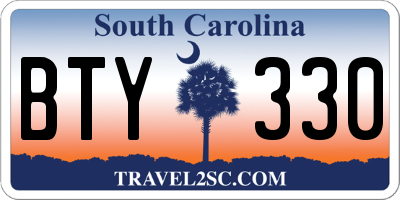 SC license plate BTY330