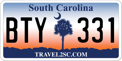 SC license plate BTY331