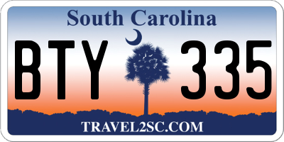 SC license plate BTY335