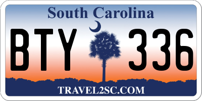SC license plate BTY336
