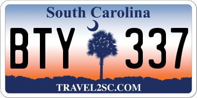SC license plate BTY337