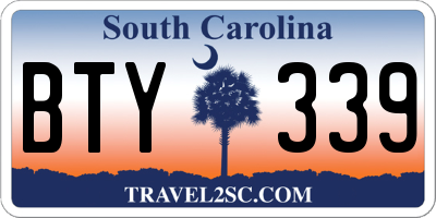 SC license plate BTY339