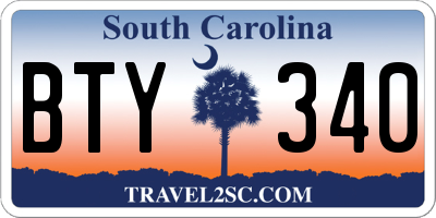 SC license plate BTY340