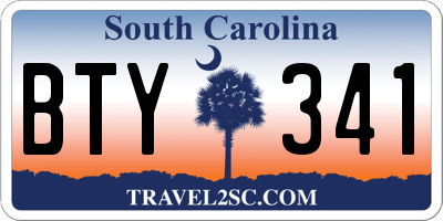 SC license plate BTY341