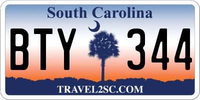 SC license plate BTY344