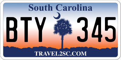 SC license plate BTY345