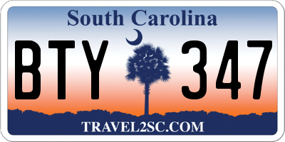 SC license plate BTY347