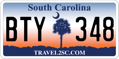SC license plate BTY348