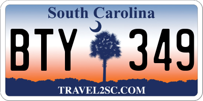 SC license plate BTY349
