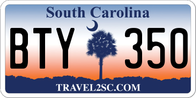 SC license plate BTY350